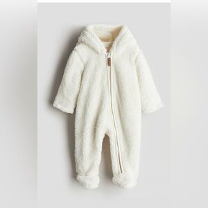 H&M Pile Cozy White Sherpa Kids One Piece